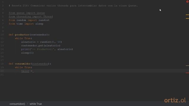 Python 3 - Receta 216: Comunicar Varios Threads para Intercambiar Datos con la Clase Queue смотреть онлайн