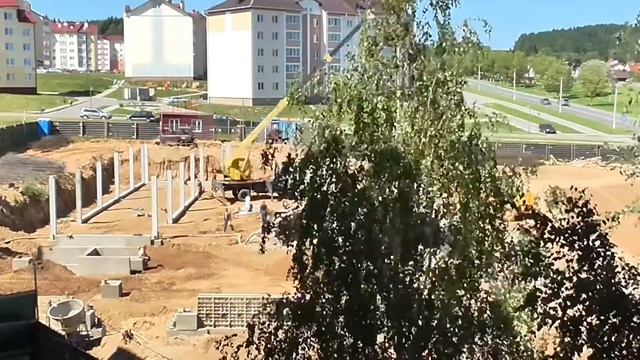 Строительство магазина Домашний на Гайненском шоссе. Логойск 2017. часть 2 смотреть онлайн