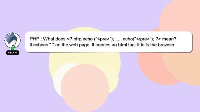 PHP : What does ? php echo (" pre "); ..... echo(" /pre "); ? mean? смотреть онлайн