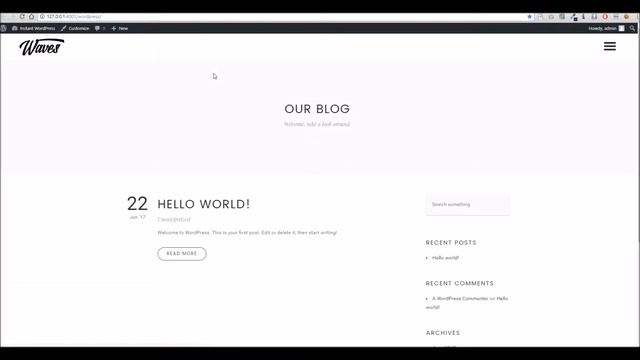Waves WordPress Theme - Getting Started смотреть онлайн