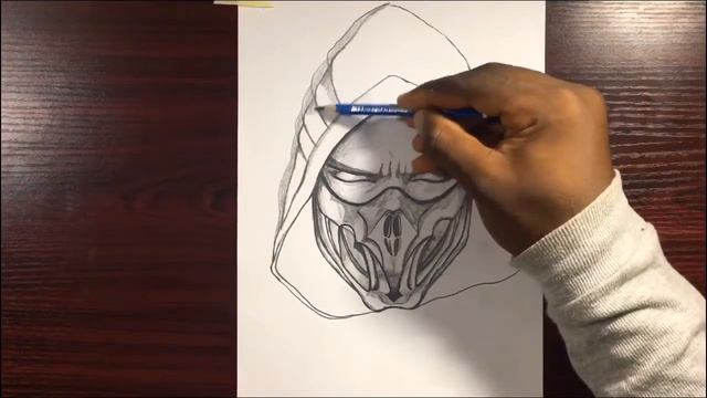 How To Draw Scorpion In Mortal Kombat 11 With A Pencil//step By Step Drawing Tutorial//Pencil Sketc