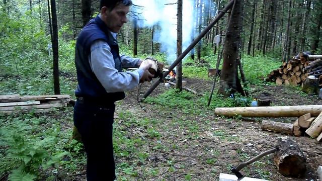 Лесная изба.Продолжаем строить избушку # 5. смотреть онлайн