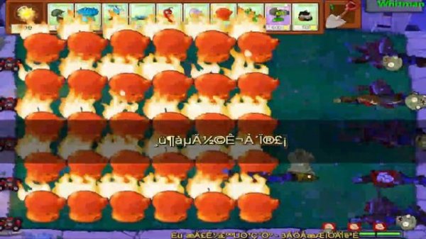 Fume-shroomn Fire vs Dr. Zomboss in Survival Night | pvz-Whitman