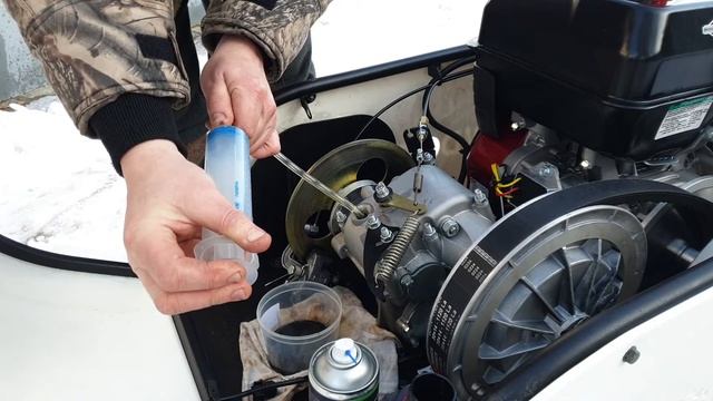 Техническое обслуживание мотобуксировщика- Двигатель, Реверс редуктор, Натяжка цепи. смотреть онлайн