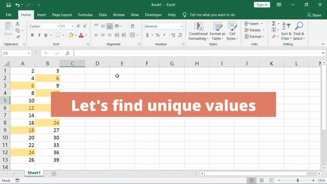 Quickly find Duplicates and Unique values in Two Columns of Excel смотреть онлайн