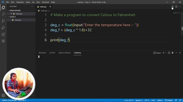 1.Python Program to Convert Temperature from Celsius to Fahrenheit | Python Fundamentals|Python Cod смотреть онлайн