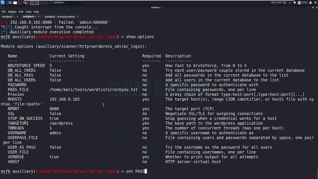 WordPress Login Bruteforce with Metasploit смотреть онлайн
