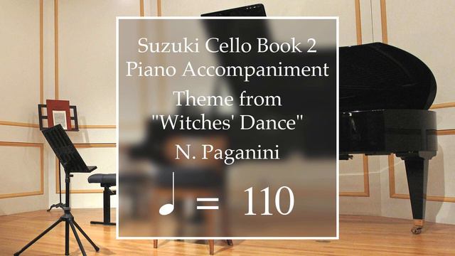 Suzuki Cello Book 2 | Theme from "Witches' Dance" | Piano Accompaniment | 110 BPM смотреть онлайн
