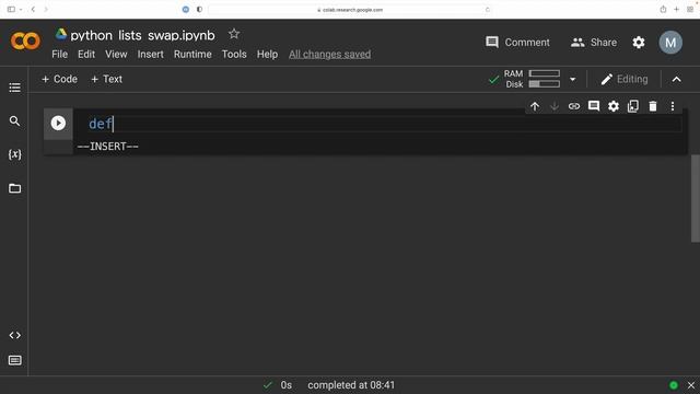 HOW to Swap the Position of Two Elements in a Python List? ? Google Colab смотреть онлайн