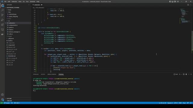 Rusteroids Tutorial 9 | Colliding the Asteroid and Player | Electro Cat Studios смотреть онлайн