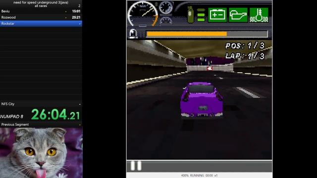 Need For Speed - Underground 3(Mobile, Java) any% All Races speedrun (51:40.26) смотреть онлайн