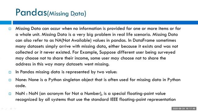 Class 47 ( 4 pm batch ) Python Pandas ( Group by , Time series, Data Missing ) смотреть онлайн