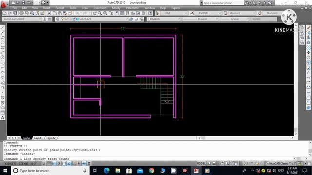 28'X22' House plan, AutoCAD. PDF download. смотреть онлайн