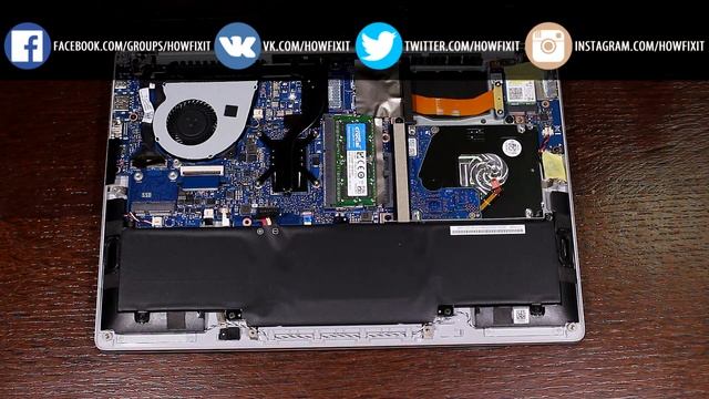 Asus ZenBook UX303 disassembly and battery replace, как разобрать и поменять батарею ноутбука смотреть онлайн