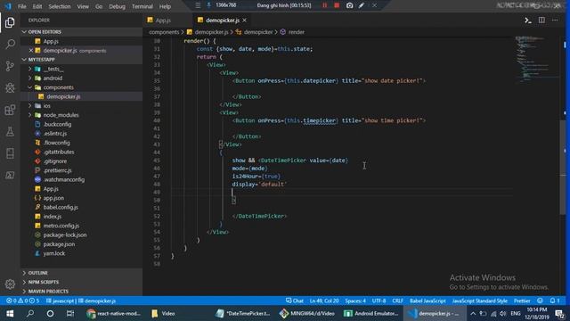 How to make date time picker in iOS and Android use react native version (0.61.5) смотреть онлайн