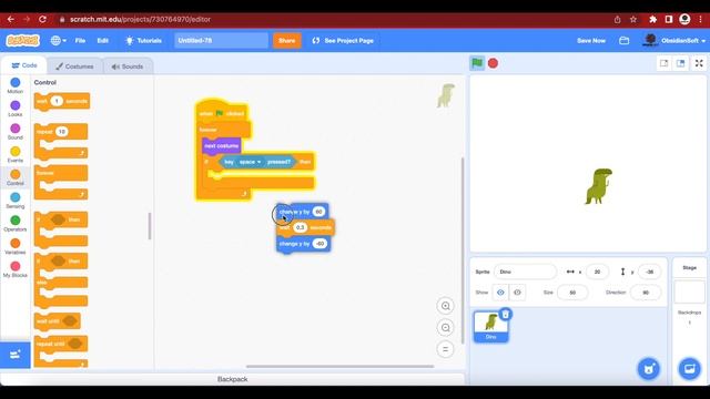Chrome Dinosaur Game in Scratch | Chrome dino run Game | Google Chrome T Rex Run game | T Rex Runne смотреть онлайн