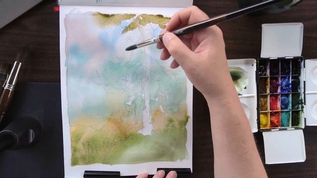 Рисую сосну в моем дворе. смотреть онлайн