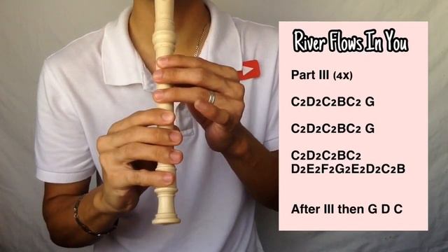 RIVER FLOWS IN YOU (EASY FLUTE RECORDER TUTORIAL WITH LETTER NOTES) смотреть онлайн