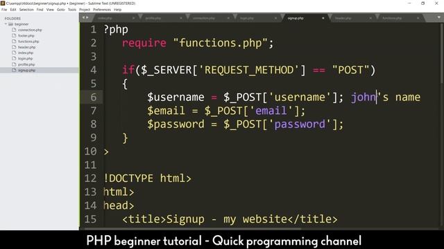 Complete PHP beginner tutorial with practical project | source code included | Quick programming смотреть онлайн