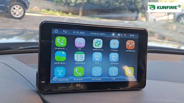 KUNFINE - Monitor Universale wireless Android Auto / Apple CarPlay смотреть онлайн