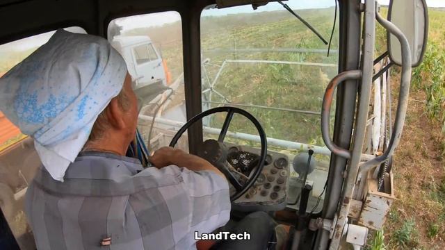 Давно такого не видел - комбайн КСК-100 убирает кукурузу на силос! смотреть онлайн