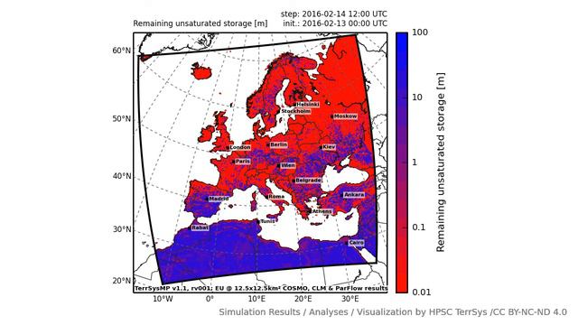 TerrSysMP monitoring run 2016-02-13 - remaining unsaturated storage - Europe (72h) смотреть онлайн