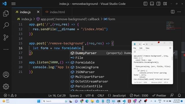Node.js Express Project to Remove Background of Images Using Rembg & Formidable Library in Browser смотреть онлайн