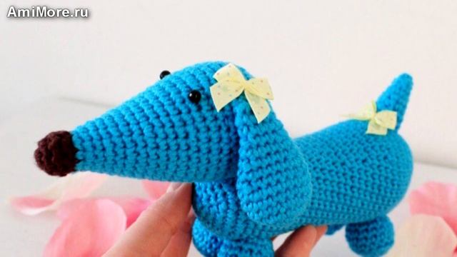 Амигуруми: схема Голубая Такса. Игрушки вязаные крючком - Free crochet patterns. смотреть онлайн