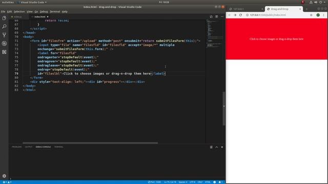 Client-side Drag-and-Drop File Uploading Using HTML, CSS and JavaScript/AJAX with Progress Bar смотреть онлайн