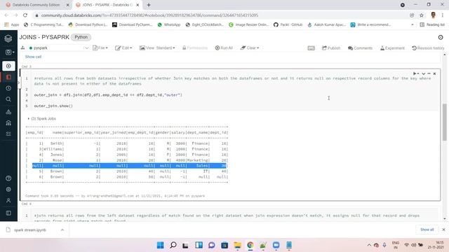 Working With Spark Different Types of Joins | Spark Interview questions | Bigdata Online Session смотреть онлайн