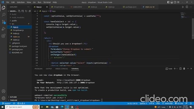 React Dropdown смотреть онлайн