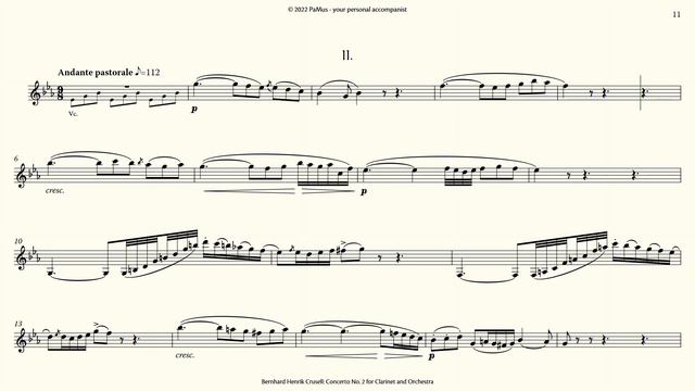 Bernhard Crusell: Clarinet Concerto No. 2, Orchestra Accompaniment 440Hz