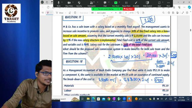 11.CA/CMA_INTER_G2_NEW_BATCH_MANAGEMENT_ACCOUNTING_MARGINAL_COSTING_PROBLEMS_LEC-11 #cainter #cma смотреть онлайн