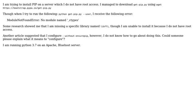 Install PIP while non-root user gives ModuleNotFoundError смотреть онлайн