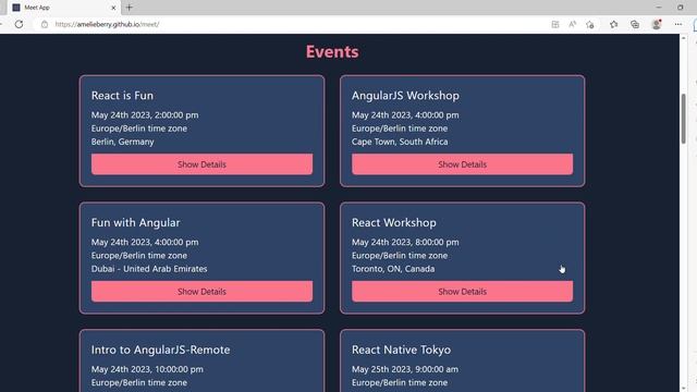 Meet App Demo - A CareerFoundry React Project смотреть онлайн