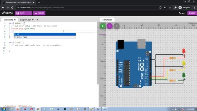 Simple Arduino Traffic Lights Simulator Wiring & Coding w/ Wokwi Web Based Virtual Arduino Simulato смотреть онлайн
