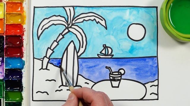 Рисуем фломастерами. Простой милый рисунок. Рисование для детей смотреть онлайн