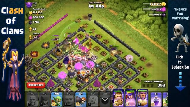 Clash of Clans - Level 7 Goblins + Super Queen Walk Farming Attack Strategy for TH10 & TH11 смотреть онлайн