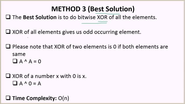Find the Number Occurring Odd Number of Times | GeeksforGeeks смотреть онлайн