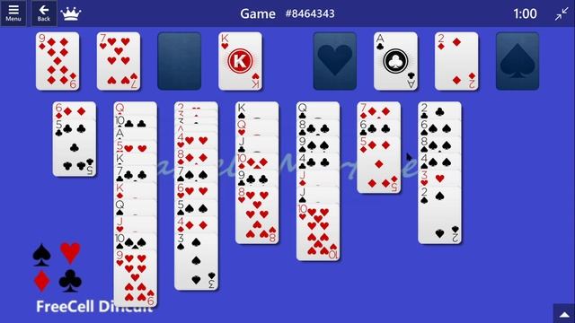 FreeCell | Game #8464343 | Microsoft Solitaire Collection | Difficult смотреть онлайн