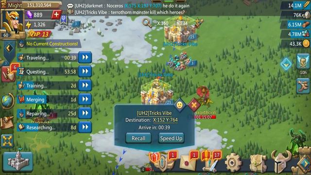 Lords Mobile - Hunting Noceros Level 2 Monster | Without P2P Heroes | Hunt Strategy смотреть онлайн