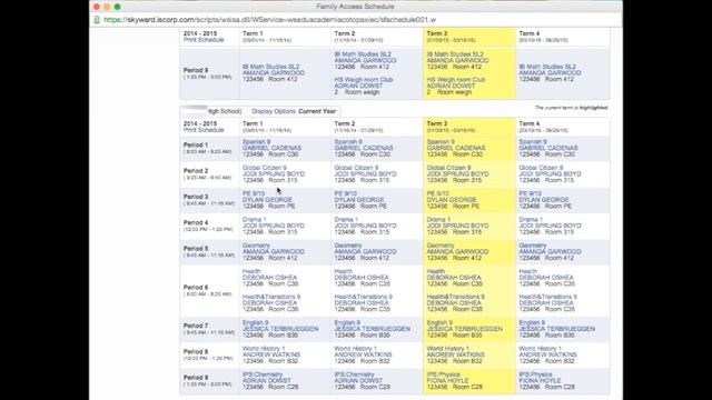 Skyward Family Access Schedule and Portfolio Tabs смотреть онлайн