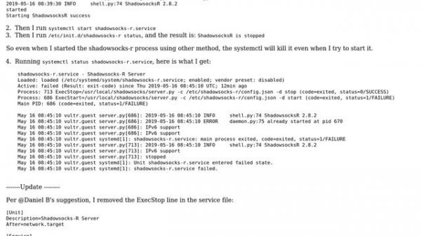 systemctl cannot start service (code=exited status =0/success)