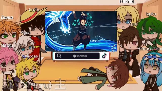 Anime Characters React To Each Other || 8/11 || Tanjiro ||