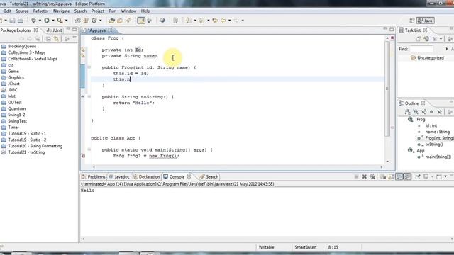 Learn Java Tutorial for Beginners, Part 21 toString and the Object class смотреть онлайн