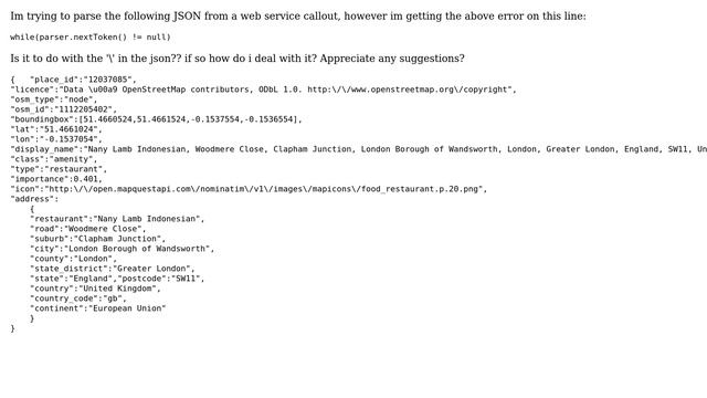 Salesforce: JSONParser error - System.JSONException: Unexpected character ('r' (code 114)) смотреть онлайн