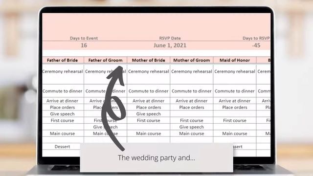 Wedding Timeline Spreadsheet (Excel) смотреть онлайн