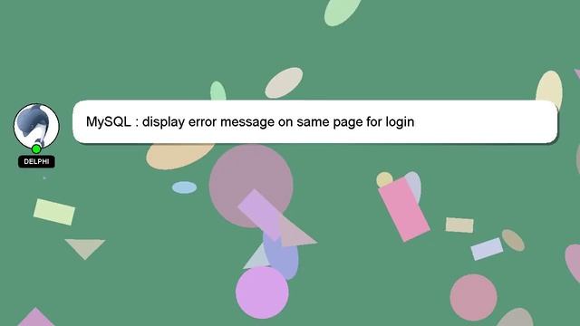 MySQL : display error message on same page for login смотреть онлайн