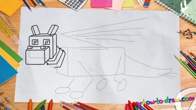 How to draw Ender Dragon - Minecraft - Easy step-by-step drawing tuturial смотреть онлайн