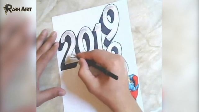 3D РИСОВАНИЕ - 2019 С НАСТУПАЮЩИМ (RASHART) смотреть онлайн
